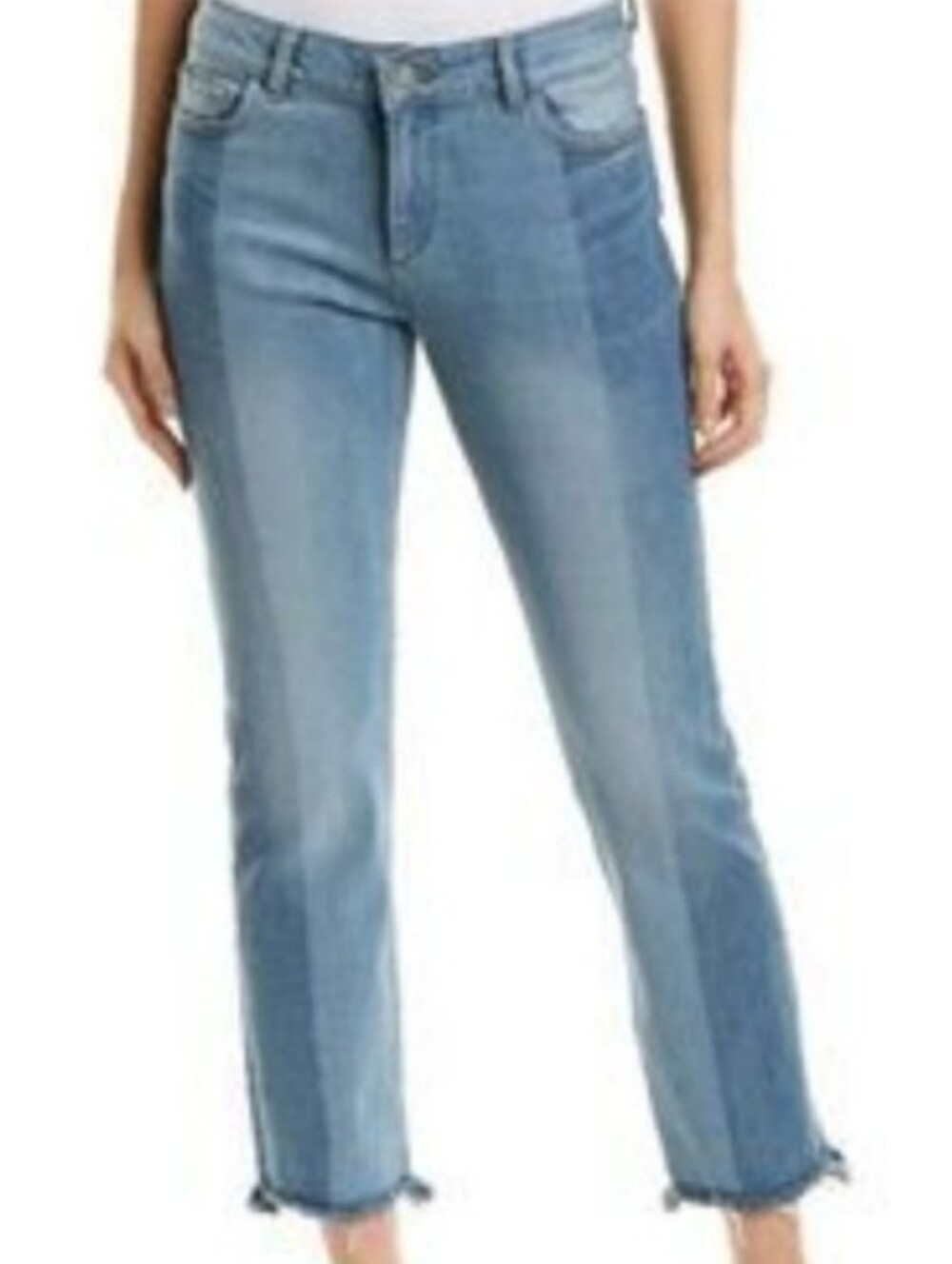 DL1961 Two-Tone Blue Cropped Straight Ankle Jeans 28